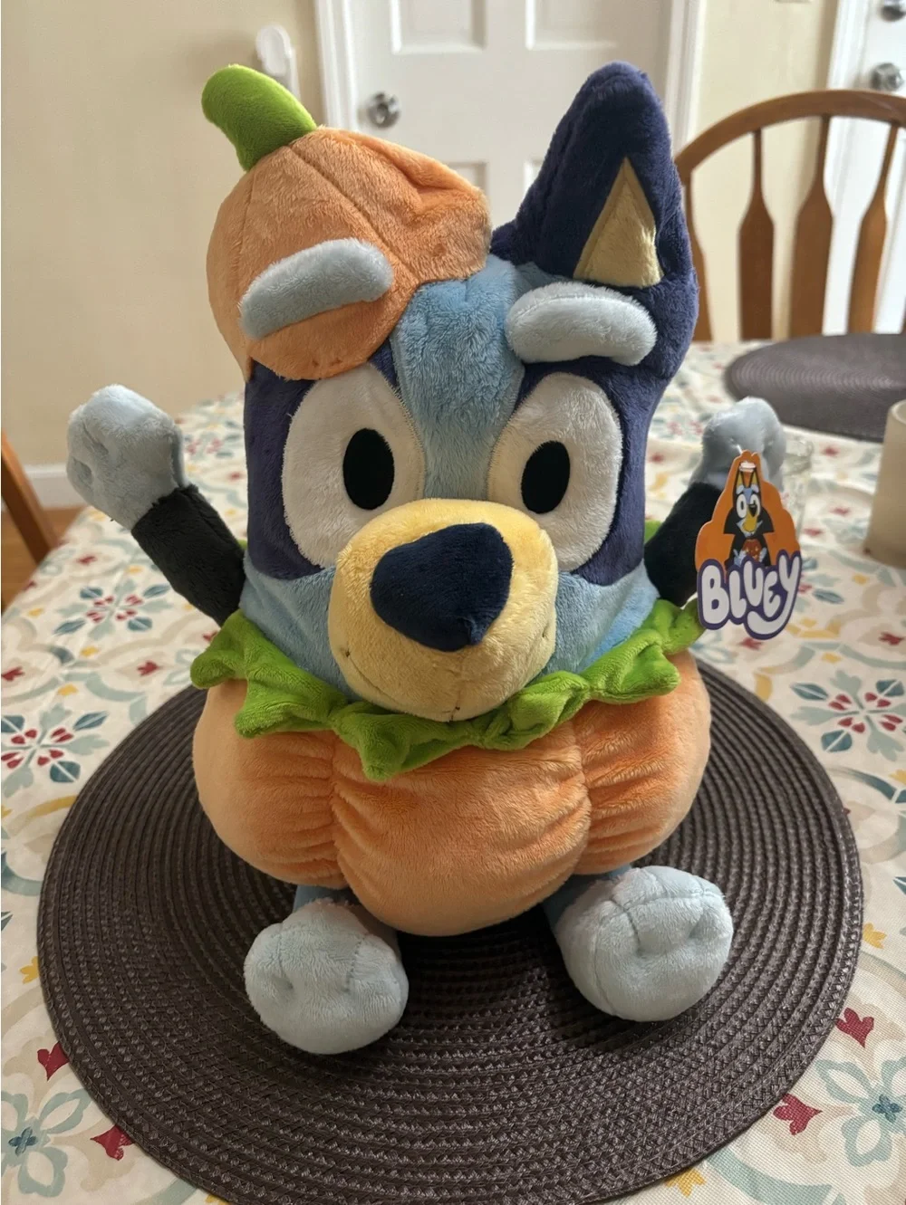 Bluey Plush Pumpkin Costume Stuffed Animal - Orange & Blue